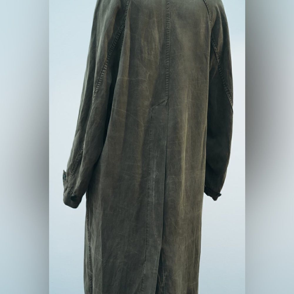 ZARA ZW COLLECTION WASHED LYOCELL TRENCH - Picture 9 of 16